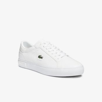 Lacoste Powercourt Leather Sneakers - Tenisky Pánské Bílé | CZ-pMoCC1